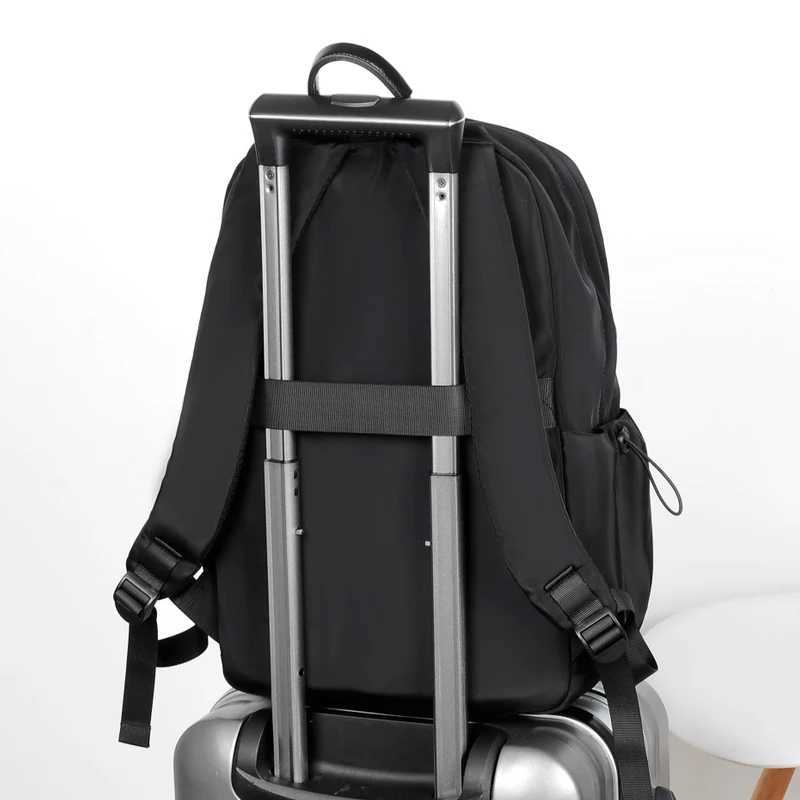 Mens Fashionable Large Capacity Simple Casual Business Backpack Durable Oxford Neutral Style Lightweight Travel Backpack Z250617