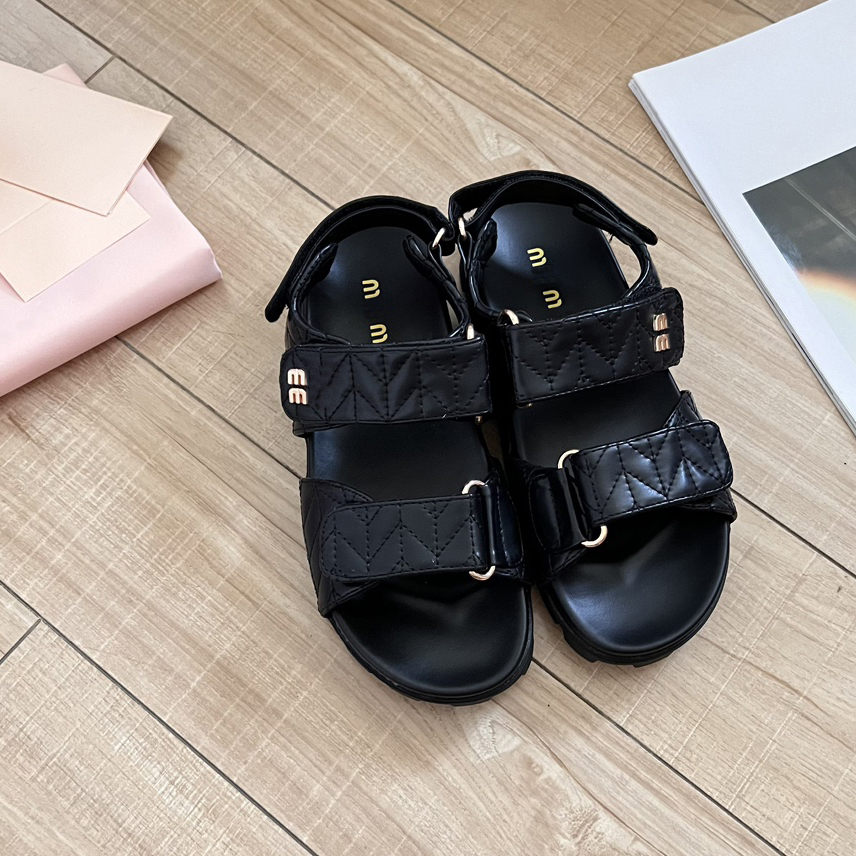 Paris Ladies Sandals Leather Buckle Luxury Brands Designer Female Flat Shoes Casual Comfortable Women Slippers