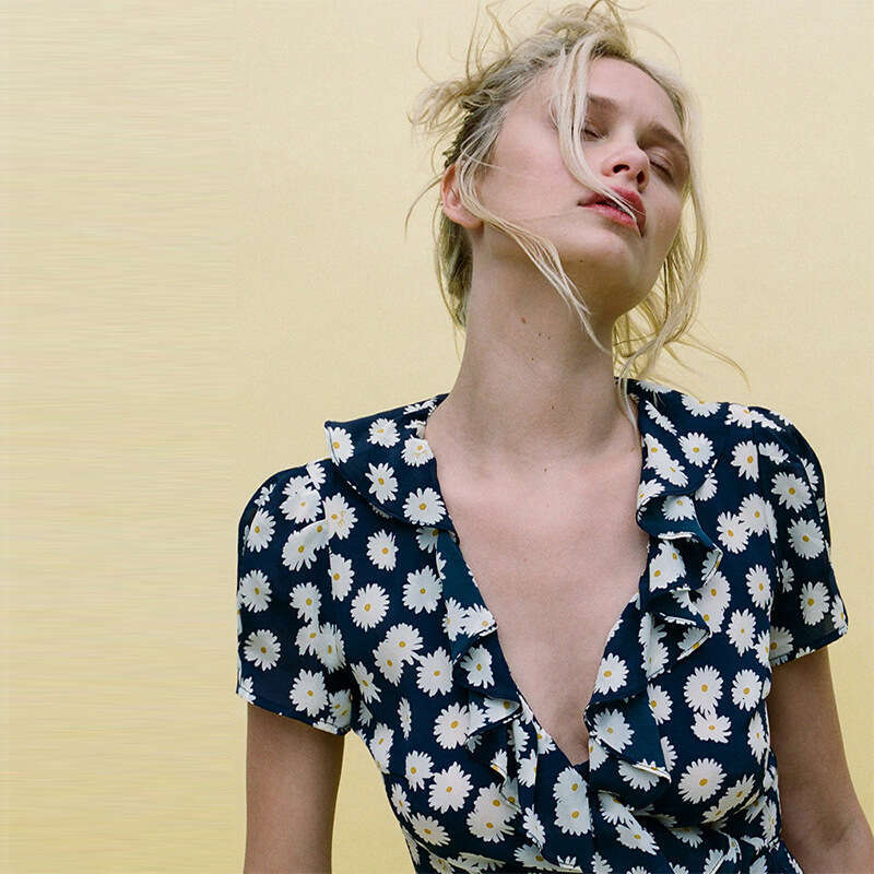 Black Dress Designer Dresses White Dress Dresses 698 Silk V-neck Ruffle Tea Break Tie Dress Short Sleeve Printed French Vacation Style Women