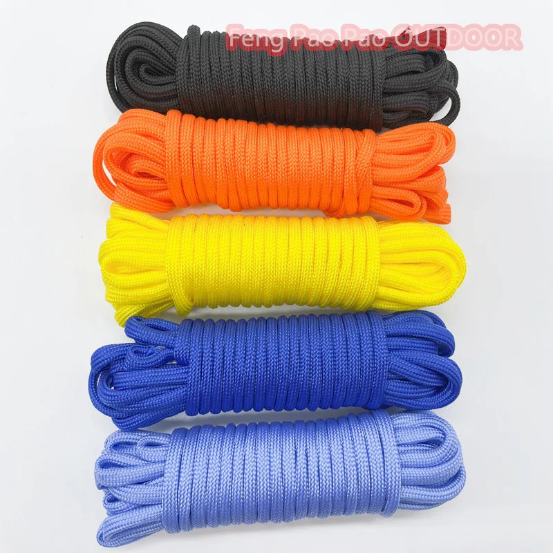 7 Cores 550 Paracord Cord 5 15 30 M Dia4mm For Outdoor Camping Survival Lanyard Parachute Rope Hiking Tent Accessories 250611