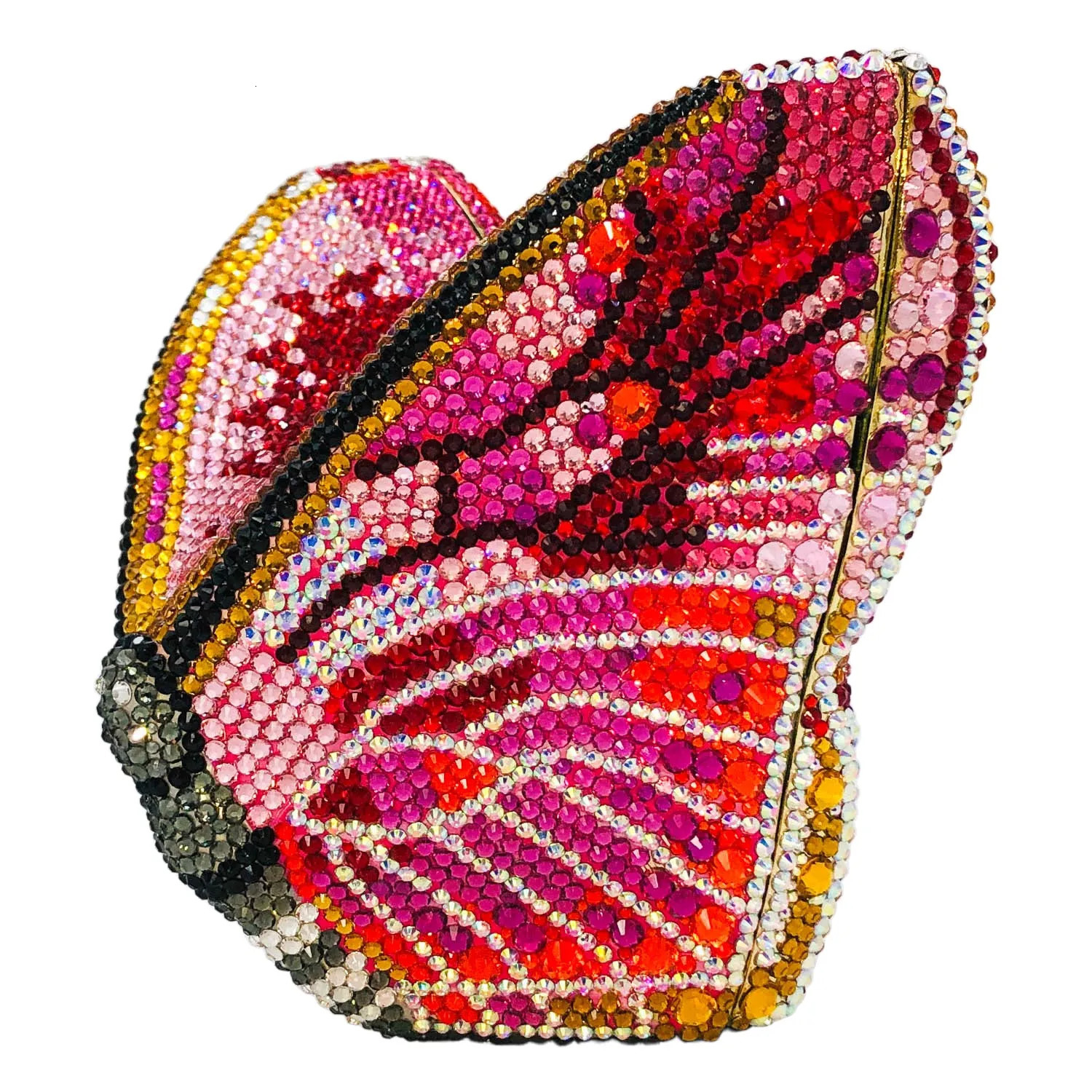 Boutique De FGG Novelty Butterfly Rhinestone Clutch Purse Handmade Women Crystal Evening Bags Party Prom Minaudiere Bag 250614
