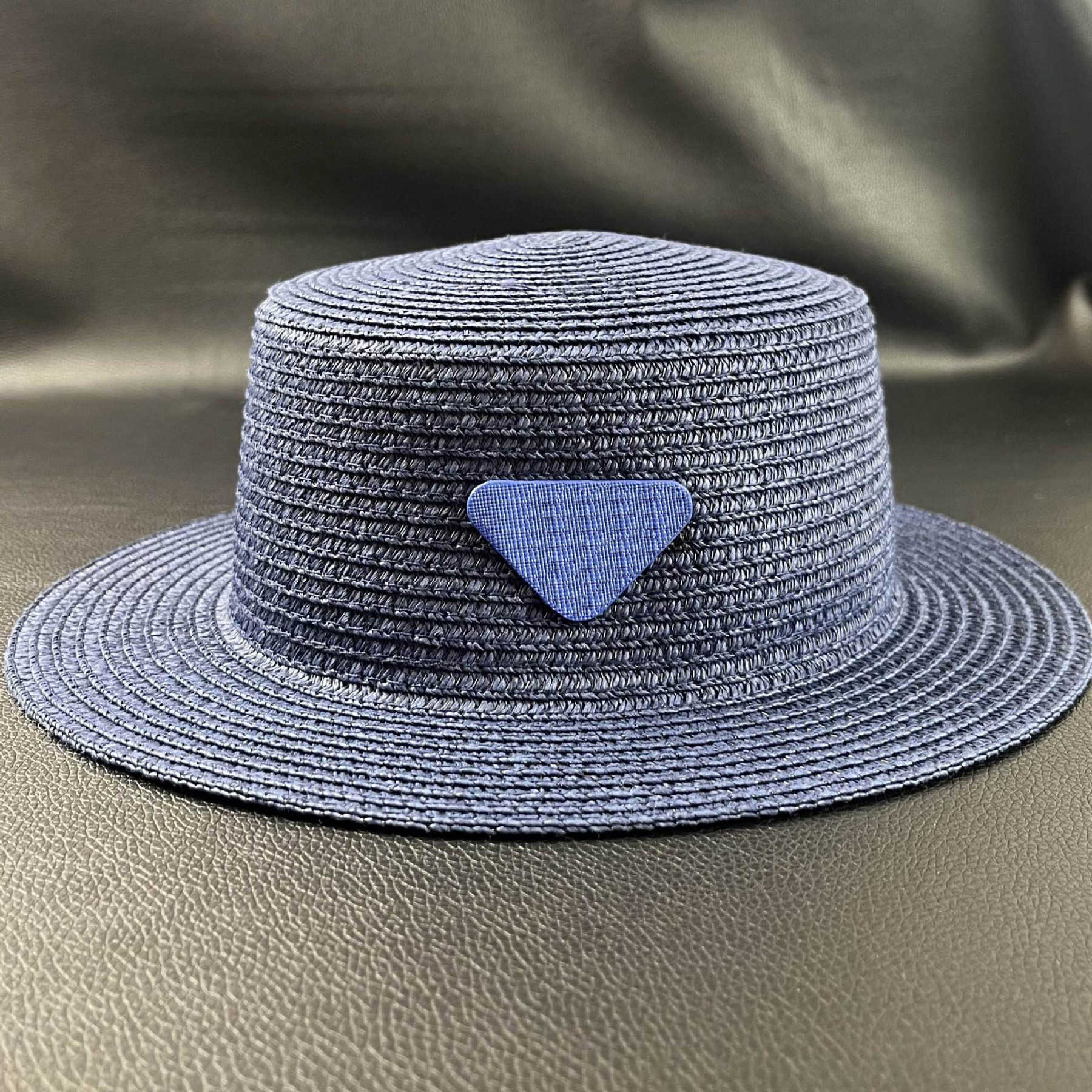 Spring and Autumn P Home Inverted Triangle Straw Hat for Women, Summer Flat Top British Jazz Sun Hat, Sunshade and Sun Protection Hat 250615