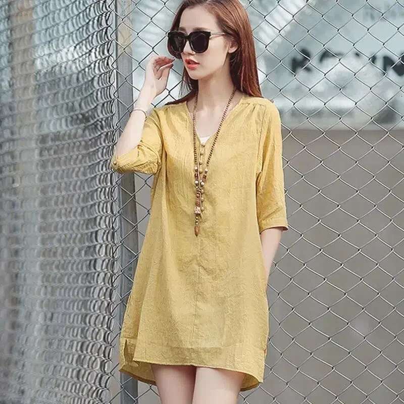 Woman Dress Midi Soft Dresses for Women Loose Holiday Beach Retro Trendy Hot 2025 Fashion Summer Xxl Harajuku on Sale Clearance