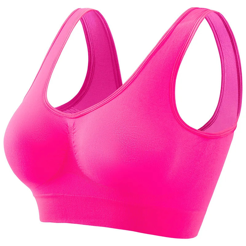 1pcs Women Sports Bra Large Size No Steel Ring Seamless Underwear Removable Chest Pad Runing Sport Yoga Vest Bras 250617