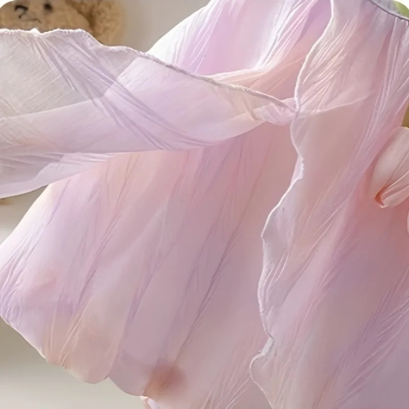 Adorable Baby Girls Tulip Decor Inspired Iridescent Halter Sling Princess Romper Dress Soft and Soft for 0 - 2 Y girls dress 250617
