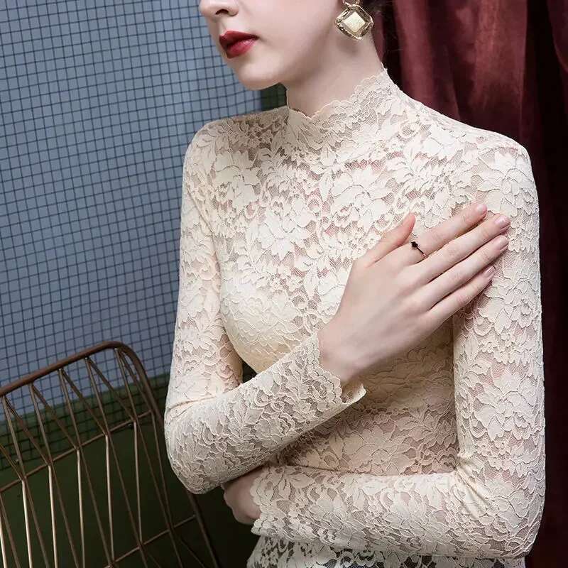 Slim Korean Style Top Female Turtleneck Trending Clothing Streetwear Clearance Fashion 2025 Harajuku Womens Long Sleeve T-shirt