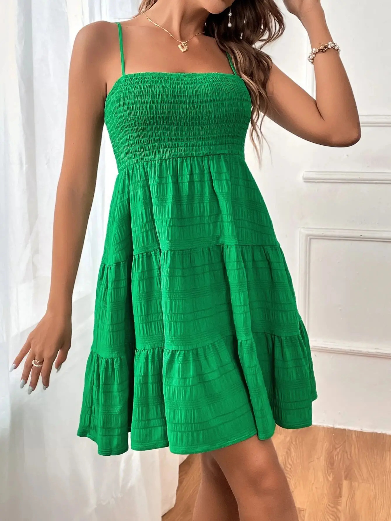 Womens Summer camisole vest mini dress sleeveless flowing A-line short dress 250616