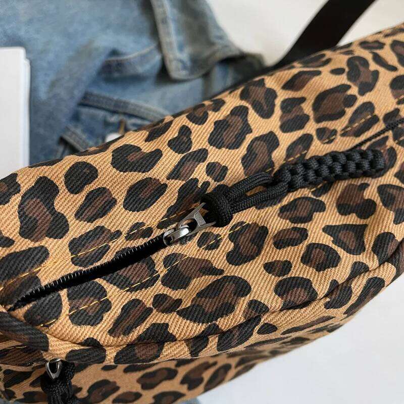Fashion Leopard Prints Chest Bags for Women Canvas Large Capacity Shoulder Crossbody Bag Female Summer Waist Fanny Pack bag