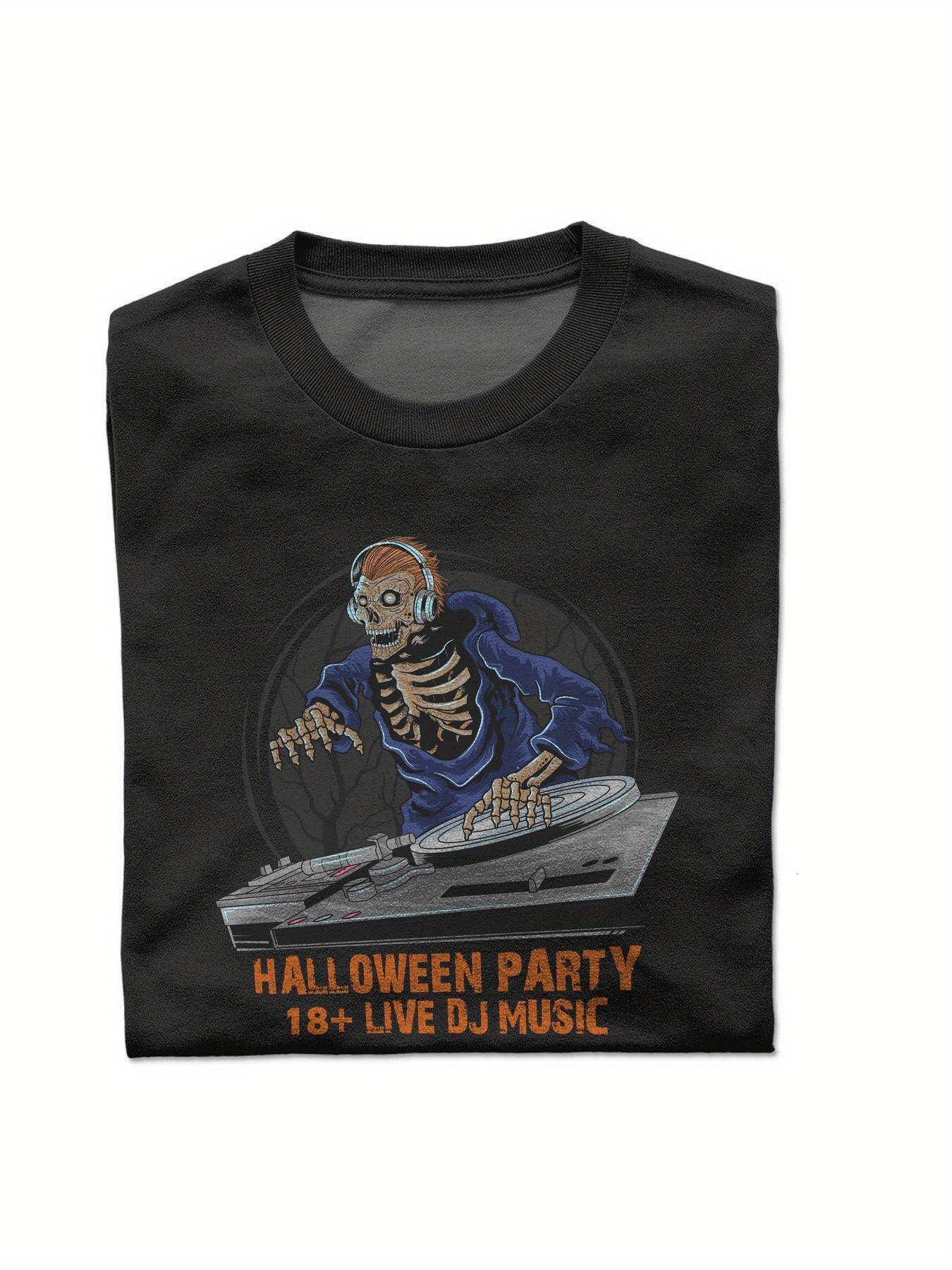 Dongdumaoyi 180G Graphics Men Adult Black Short Sleeve S-3Xl T Shirts Round Collar White Cotton Halloween 7ba9