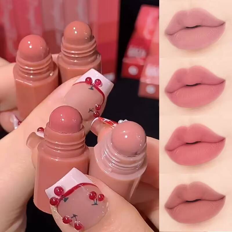 4 in 1 Matte Pencil Kit Combo Velvet Sexy Red Lip Tint Non-stick Cup Multicolour Lipstick Crayon Makeup Lips Cosmetic happy