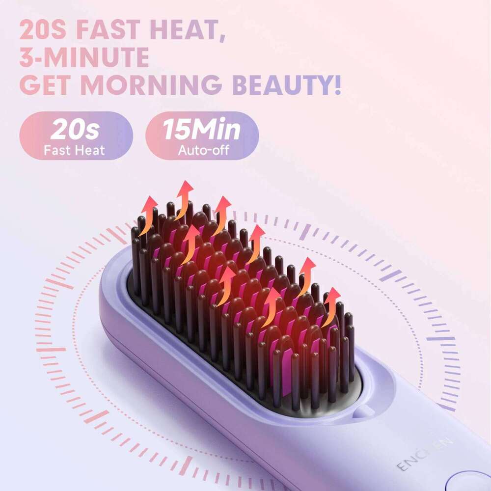 ENCHEN Rechargeable Tools Portable Cordless 200 Million Negative Ions Hair Straightener Brush H100