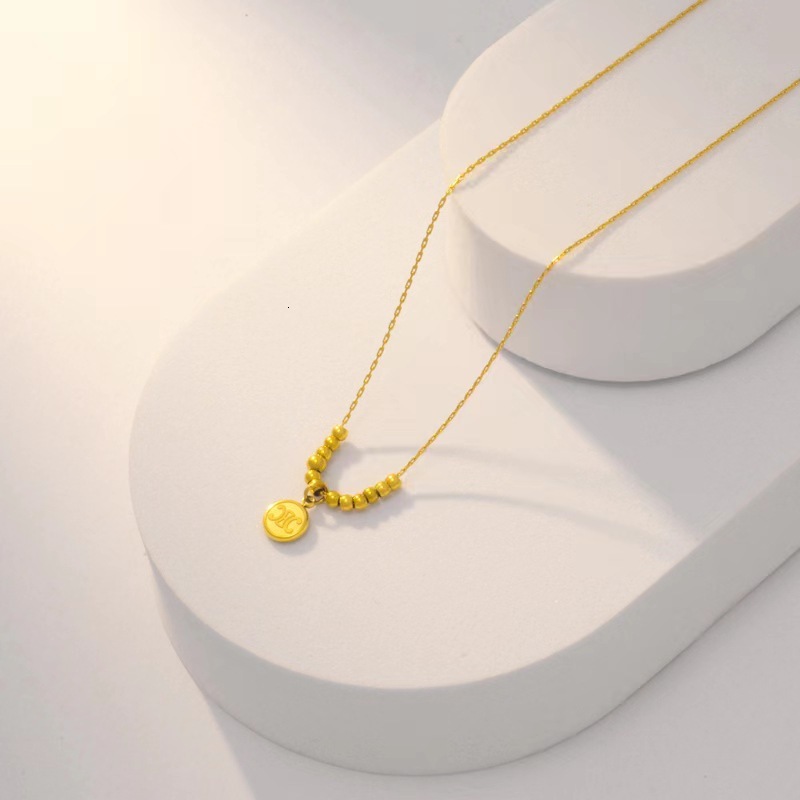 Collarbone Chain Simple Niche Versatile Arc de Triomphe Titanium Steel Non-Fading Gold-Plated Necklace for Women