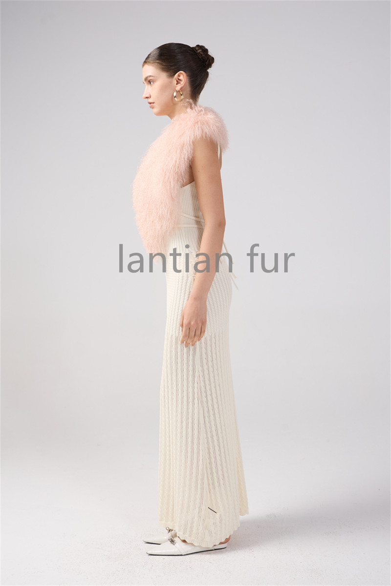 Weird Puss Sexy Furry Mongolian Fur Tank Tops Women Backless Sexy Midnight Cardigan Autumn Hipster Wild Basic Streetwear Halter Furs Y2K Tops