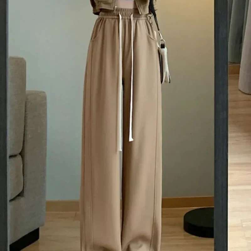 Long Spring Autumn Woman Trousers With Pockets Harajuku Casual All Medium Chic and Elegant Pants for Women Original 90s Classic