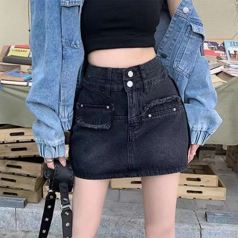 Short Woman Denim Skirt High Waist Pants Tight Wrap Chorts Streetwear Luxury Elegant V Y2k Vintage Cheap Jeans Skirts for Women