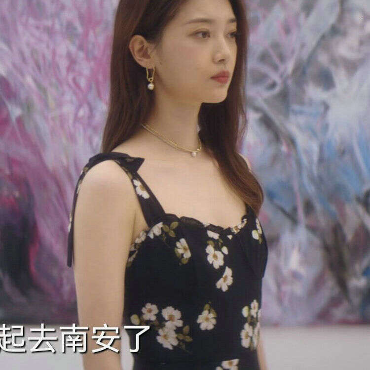 Womandress Floral Dress Dresses for Woman Elegant for A Wedding N301 Rayon Strap Mid-length Brilliant Turn Ding Manman Same Style Dress 2025 Summer