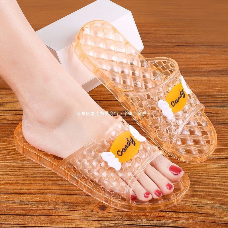 Women's summer slippers, crystal jelly anti slip transparent shoes, odor proof women's sandals, designer sandals, women's sandals