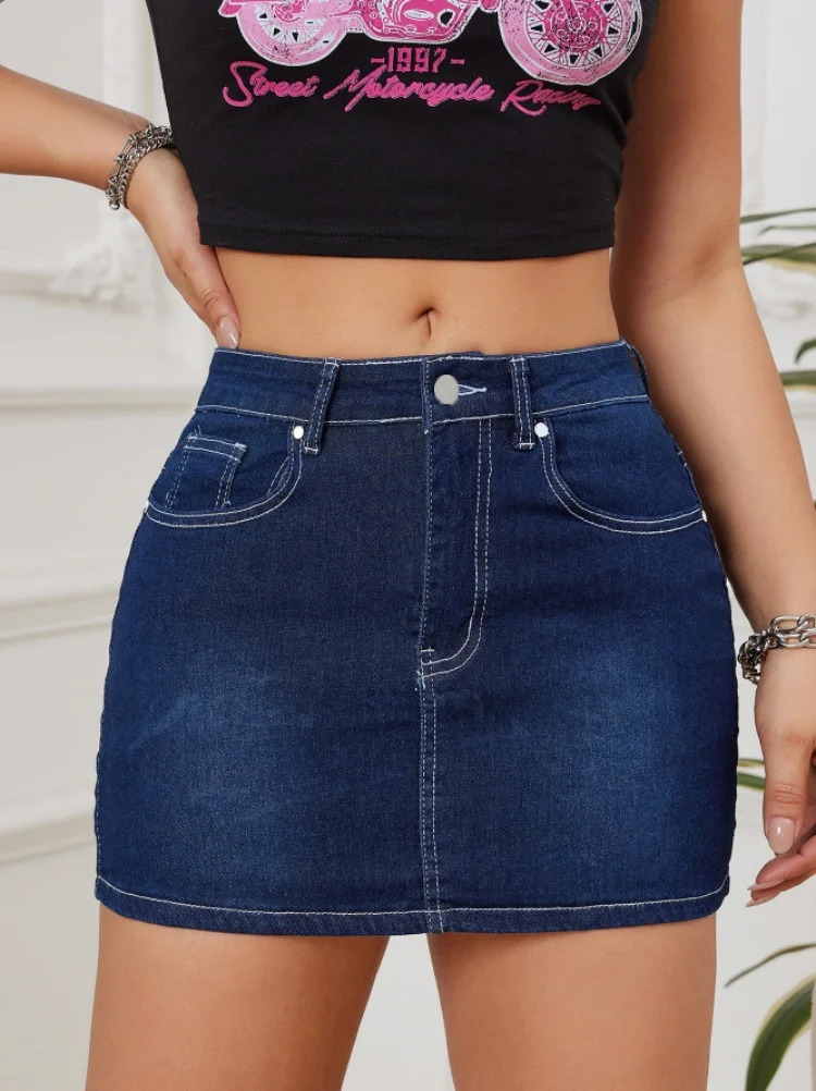 2025 Summer Fashionable Stretch Slim Denim Short Skirt For Women Sexy Jeans Mini Girl Clothing S2XL 250610