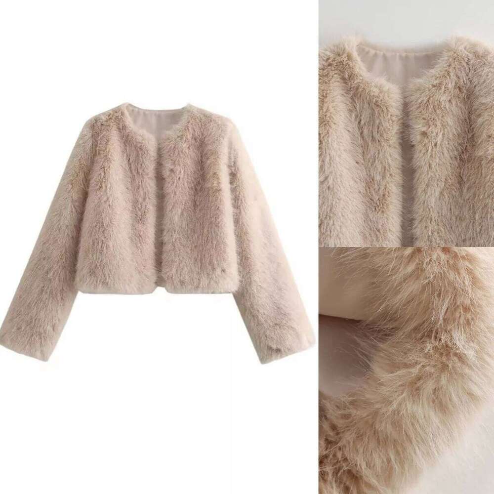Warm Fluffy Faux Fur Coat Long Sleeve Women's Cardigan 2024 Autumn and Winter Fashion Ladies Streetwear