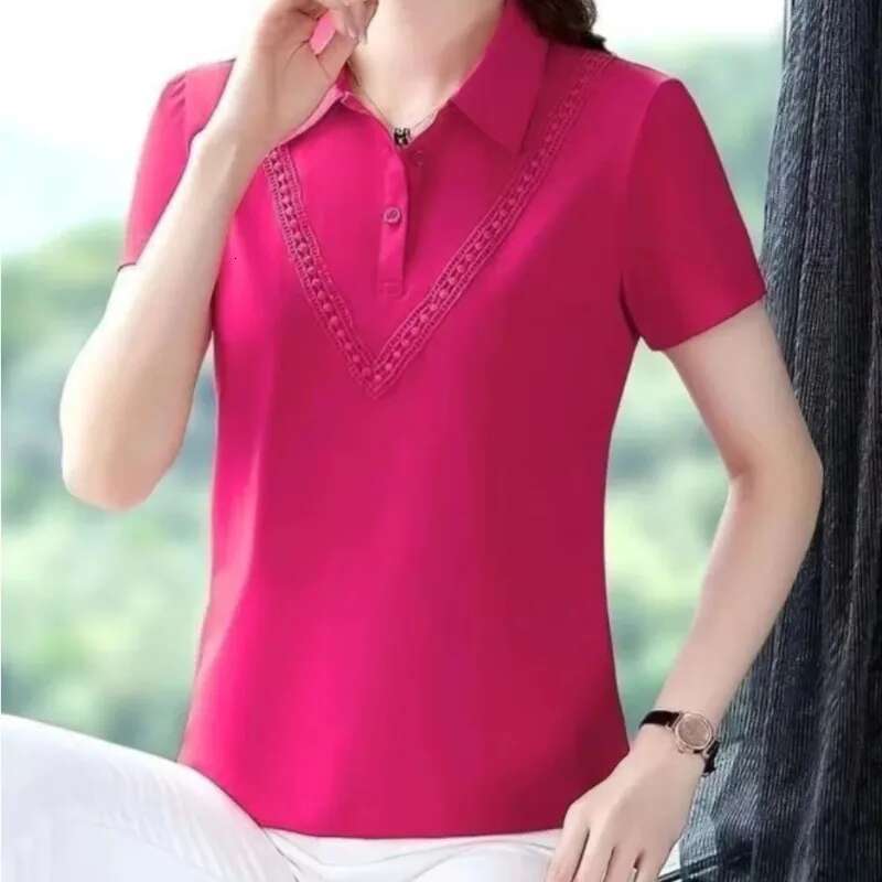 Button Womens Polo Shirts Summer Outfit Female Tee Luxury Fashion 2025 Aesthetic with Collar Youth Pulovers on Offer T-shirts