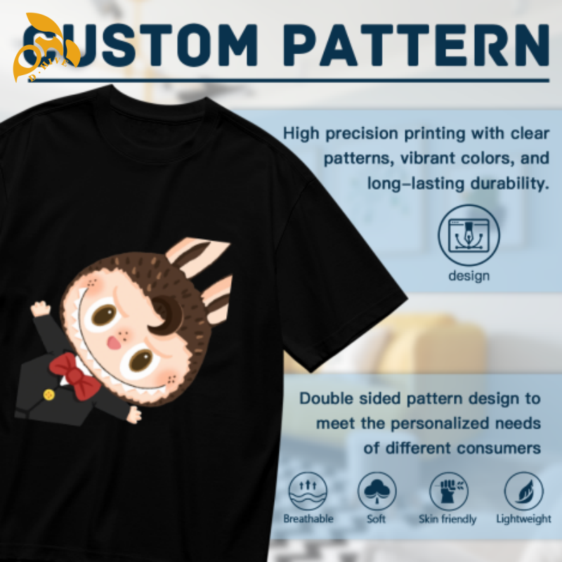 free shipping of customized 180g men's hot stamping breathable T-shirt with patterns from US