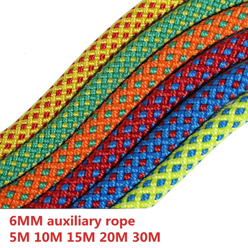 Climbing Rope Portable 6mm Nonslip Downhill for Survival Parachute Cord Lanyard Camping Hiking Clothesline 250611