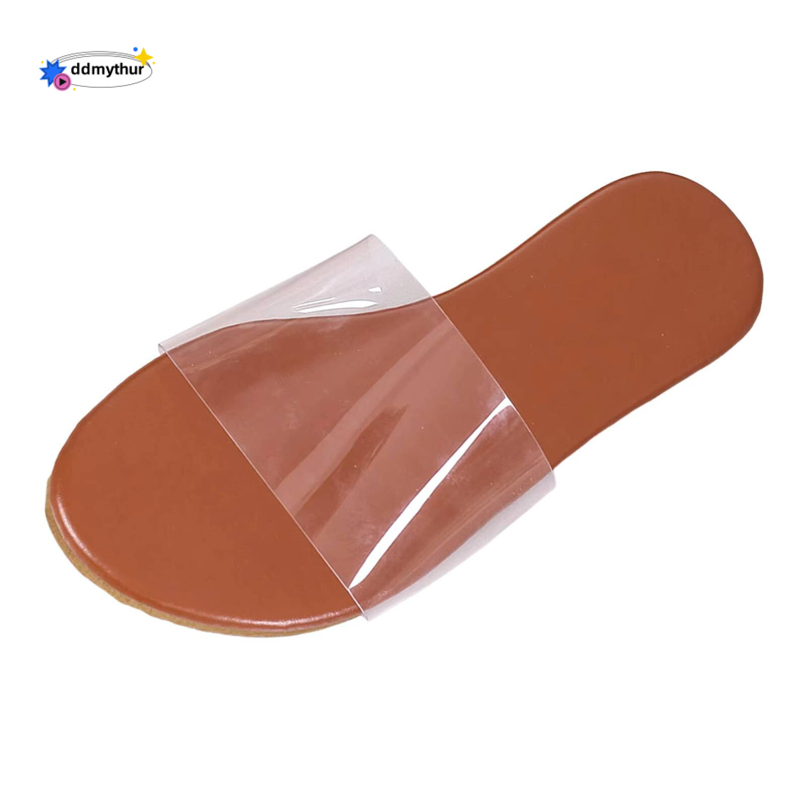 Women Summer Slip On Slippers Casual Open Toe Transparent Flat Soft Bottom Sandals Walking Slip-On Breathable Slipper Shoes ddmythur