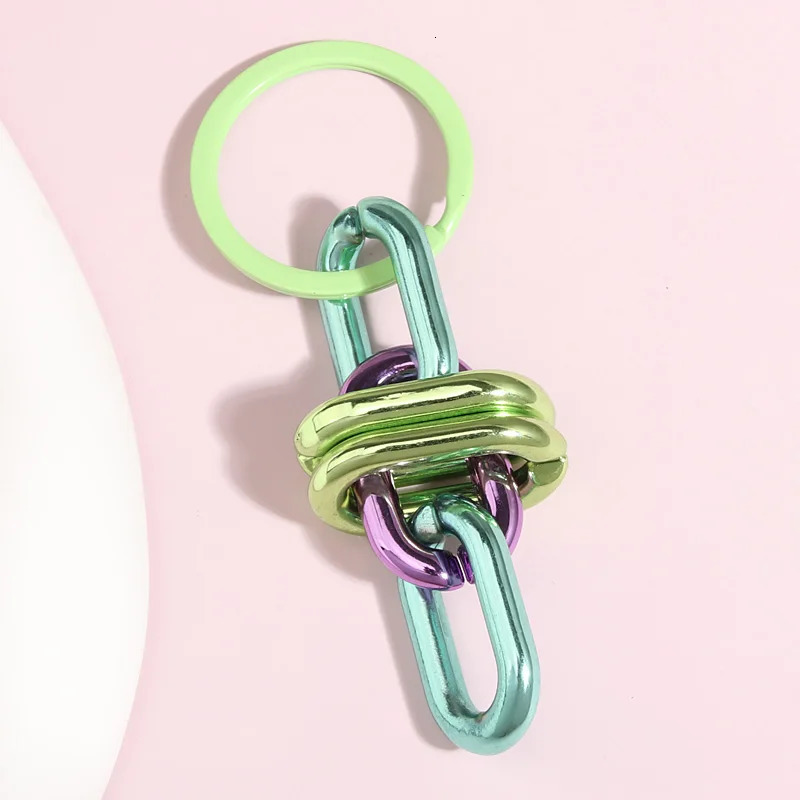 Colorful Acrylic Plastic Link Chain Keychain Creative Handmade Key Ring For Women Men Handbag Accessories DIY Friendship Gifts 250616