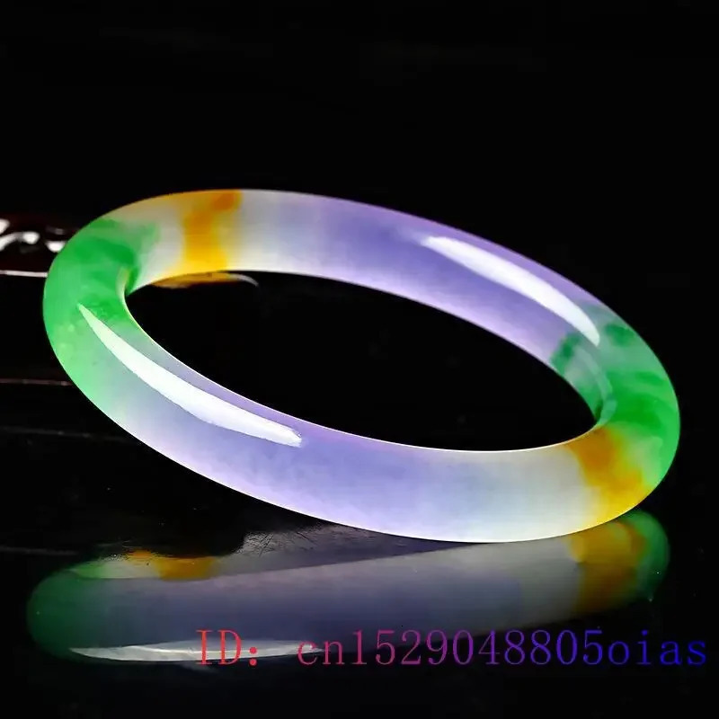Colour Jade Bangle Bracelet Natural Jewelry Fashion Charm Tricolor Chinese Amulet Jadeite Carved Gifts 250616