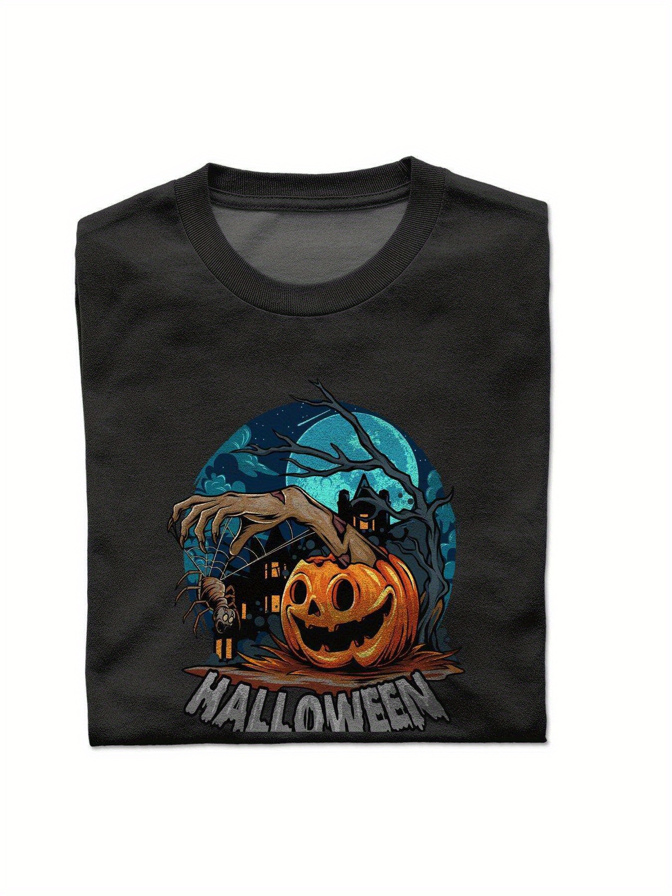 Dongdumaoyi Round Collar T Shirts S-3Xl Black Graphics Short Sleeve Men Cotton White Adult 180G Halloween 153e