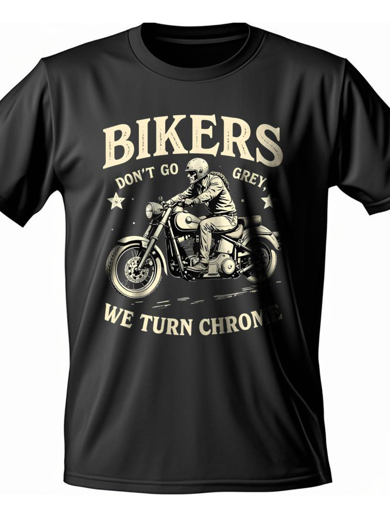 Dongdumaoyi Men Text White S-3Xl Cotton Black Round Collar T Shirts 180G Adult Motorcycle Short Sleeve 8353