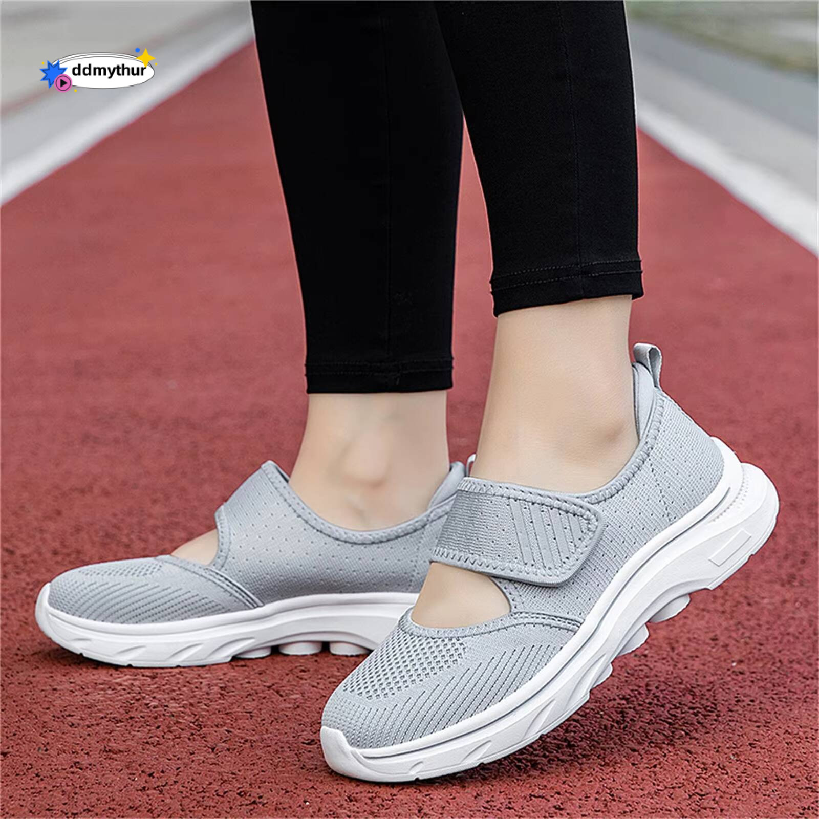 Woman 2024 Summer Hollow Loose Mother Women Soft Sole Light Breathable Old Casual Shoes High-Heeled Sandals ddmythur