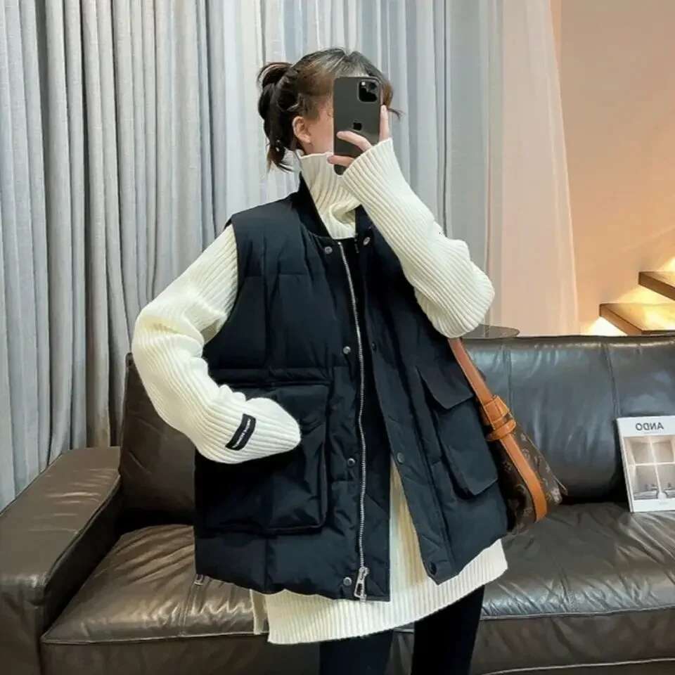Lady Giletes Warm Solid Color Youthful Clothes Fashion 2025 Womens Padded Cotton Vests Winter Clothing Cheap Working Classic
