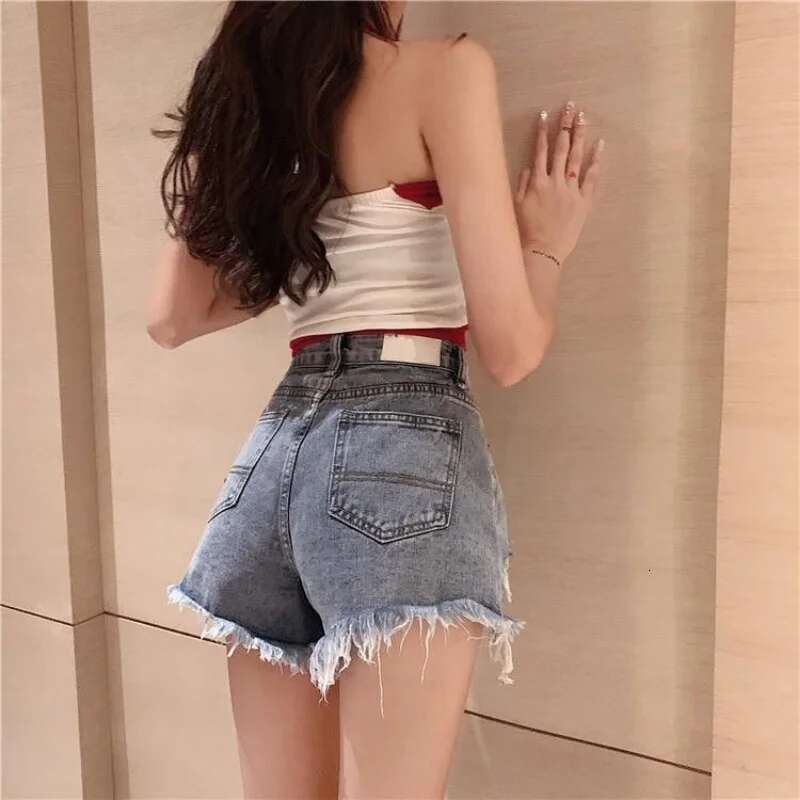 Short Pants for Woman To Wear Denim Cotton Womens Shorts Jeans Sexy Ripped with Waist Pocket Casual Cheap Y2k Harajuku Vintage