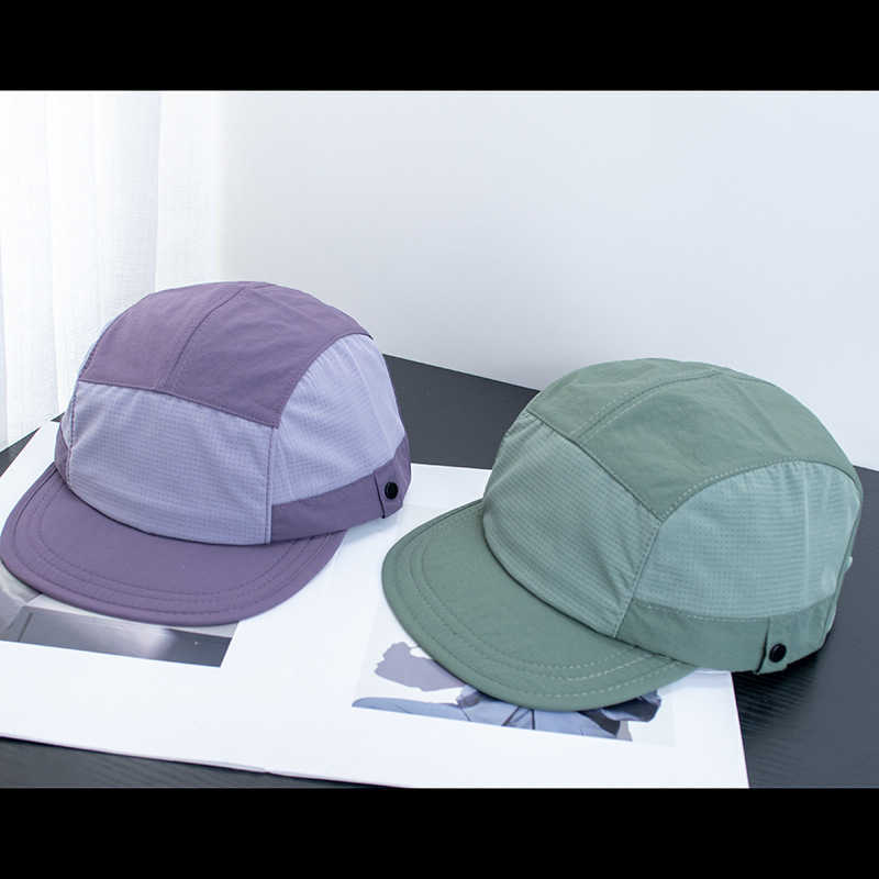 Lightweight Breathable Quick-Dry Patchwork Baseball Cap for Women, Quick-Dry Outdoor Casual Five-Piece Design Sun Hat with Flat Brim 250615
