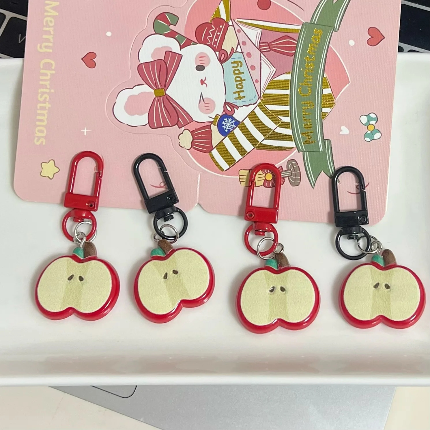 Cute Red Apple Keychain Girlish Heart Friend Backpack Pendant Gift Accessory Fun Food Play Backpack Accessory 250616