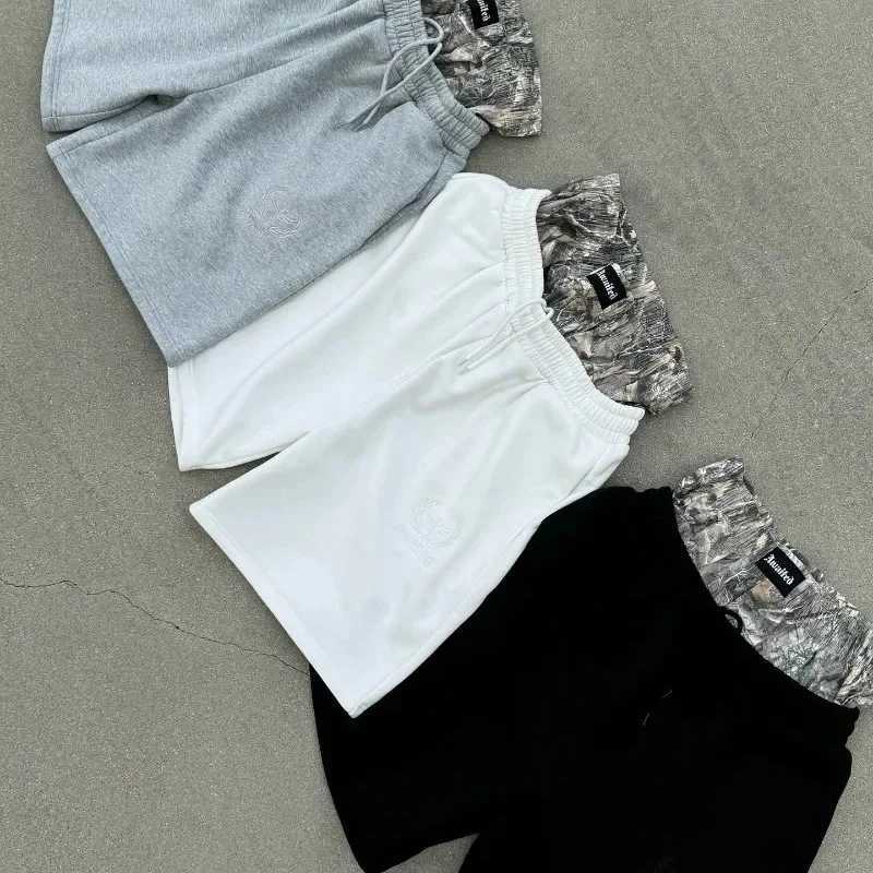 2025 New Summer Y2K Retro Shorts Camouflage Pattern Double Waist Embroidered Streetwear Men Women Harajuku Hip Hop Sports Shorts Z250617