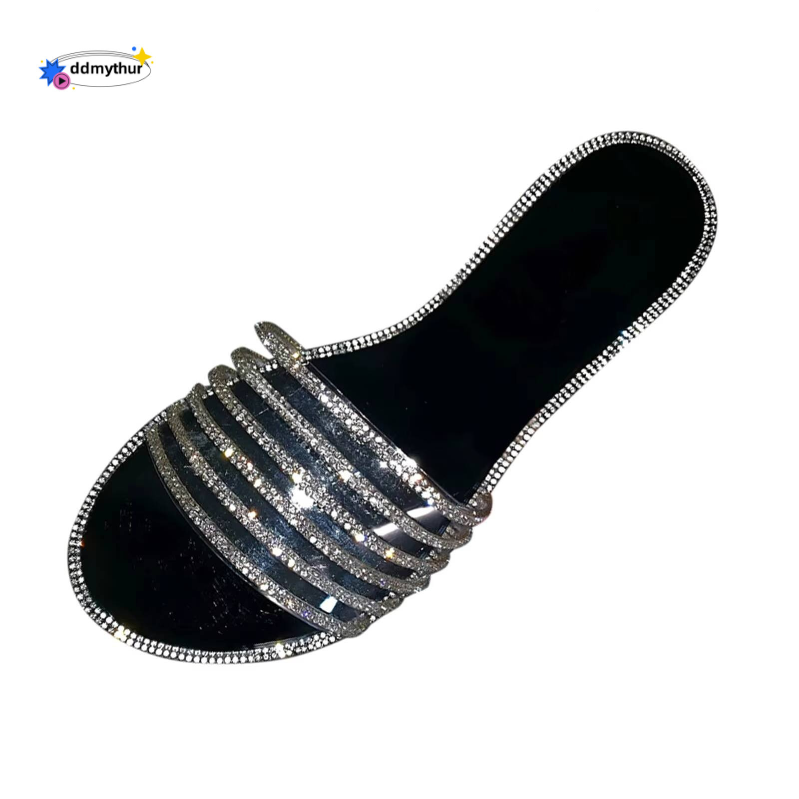 Womens Slipper Socks With On Bottom Summer Women Slippers Fashion Crystal Flat Ladies Retro Shoes Sandals Casual Sandal ddmythur