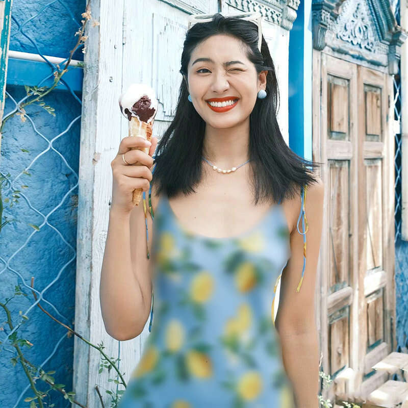 Womandress Plus Size Womens Clothing Goth Sexy 833-1 Summer French Style Silk Printed Tie Long Asymmetrical Cut Slim Fit Dress