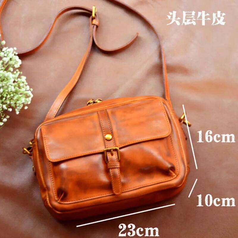 AETOO Retro Walk Texture Crossbody Fashion Real Cowhide Mobile Phone Leather Women's Bag Vertical Small Bod