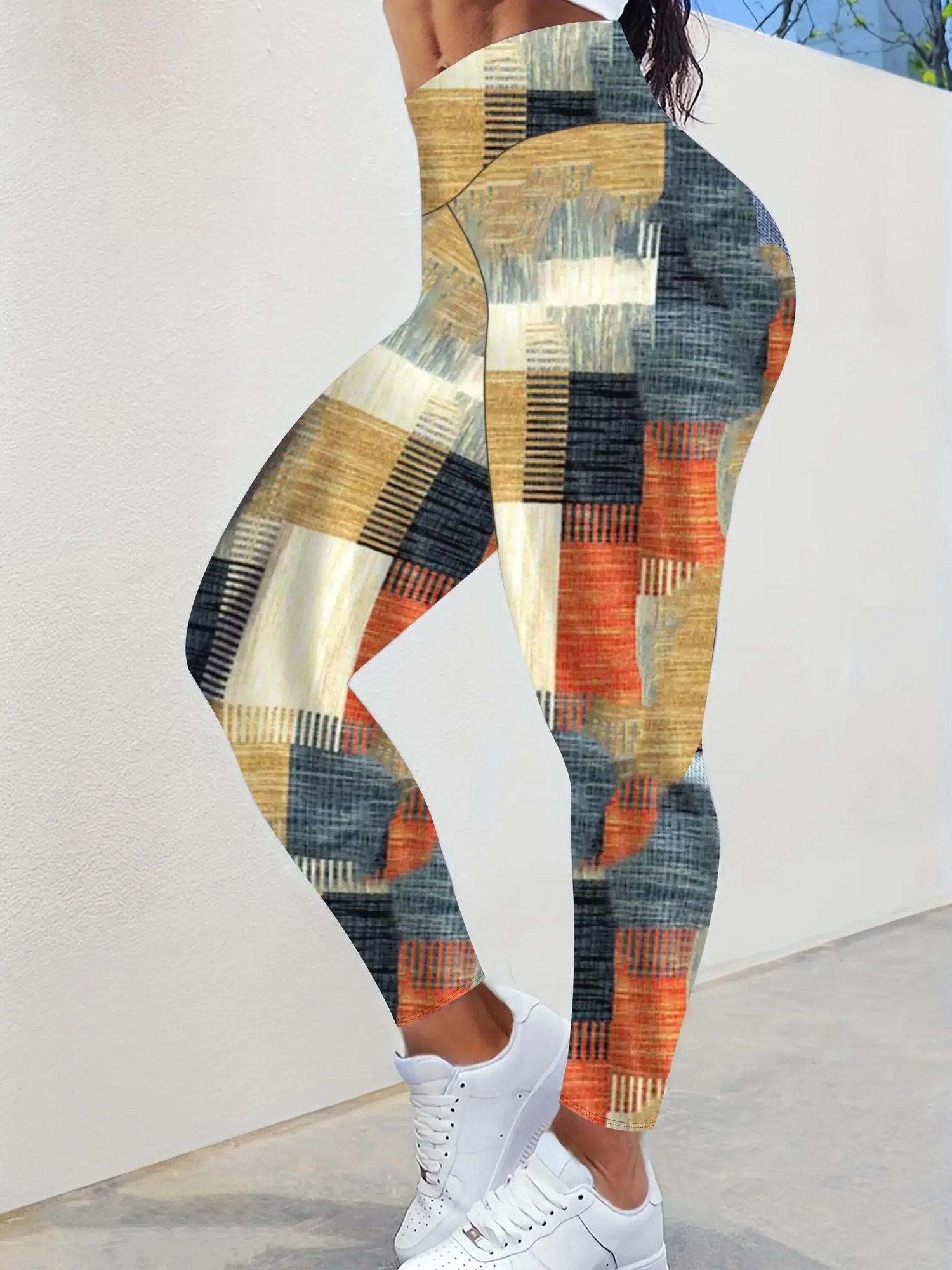 Womens Plus Size 1XL5XL Casual Tights Sports Pants Casual Colored Slim Fit High Waist Pants Denim Tight Leggings 250609