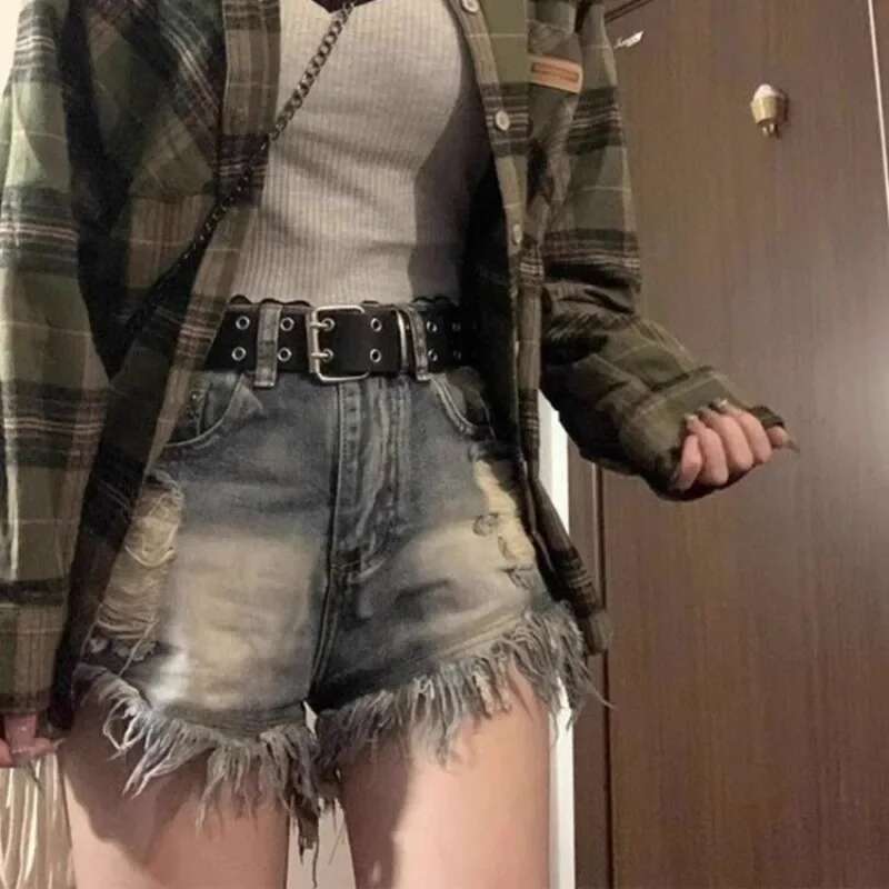 Streetwear Short Jean Pants Woman Wide With Waist Pocket Denim Shorts For Women Korean Style Cheap New In Luxury Flowy Elasticty