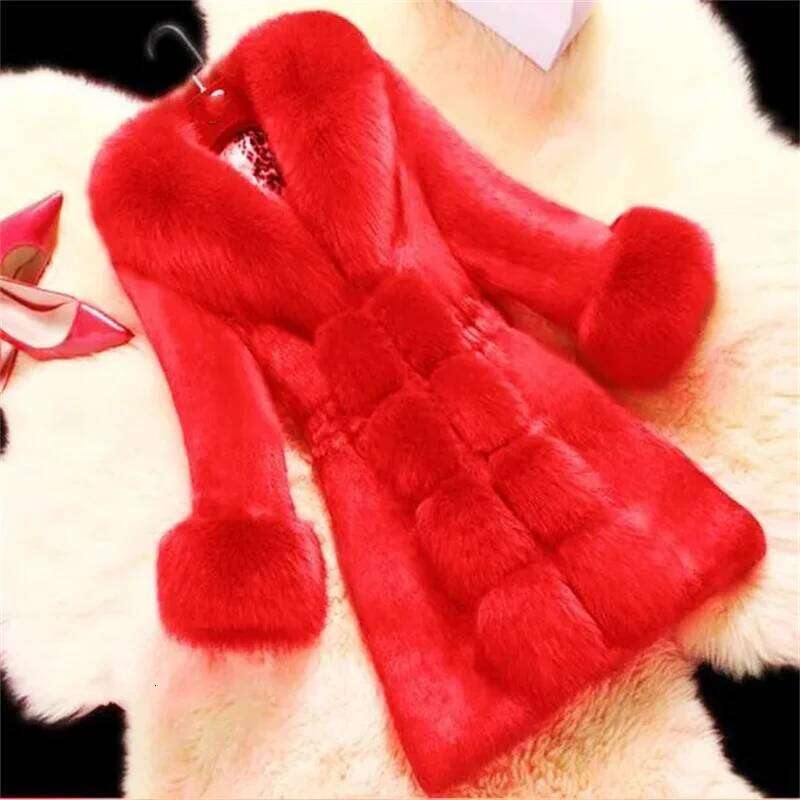 Women's Coat Medium Length Imitation Mink Rabbit Integrated Fashion Warm Jacket Middle aged Female Fur Jackets 5XL