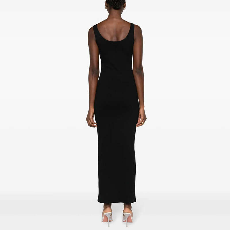 Womens Dresses Bodycon Dresses for Women Clothes Women Designer 855 New 2025 Solid Color Round Neck Slim Fit Long Knitted Vest Dress Slimming Sexy Out