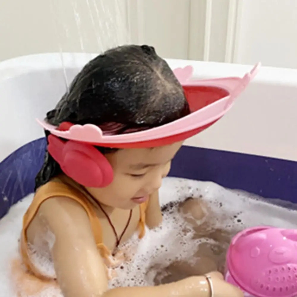 Adjustable Baby Shower Caps Waterproof Bath Visor Kids Boys Girls Shampoo Hat Protect Head Cover Ear Shield Wash Hair Cap 250617