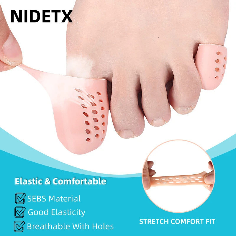2pieces=1pair Finger Foot Care Toe Tube Protector Silicone Gel Bunion Corrector Separator Stretchers Corns Blisters Pain Relief 250613