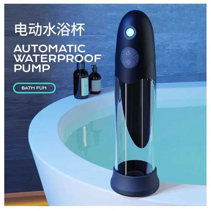 New Male Penis Pump Water Bath Penis Enlargement Vacuum Pump Electric Masturbator Cup Penile Delay Training with Spa Sex Machine W250618