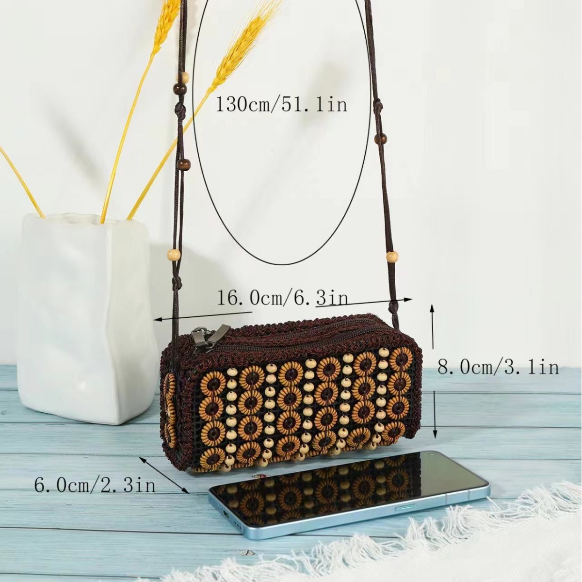 Free Shipping Designer Women's Handbag Coconut Shell Handbag Coin Wallet Unique Ethnic Style Coconut Shell Luxury Handbag Hand Woven Crossbody Ba