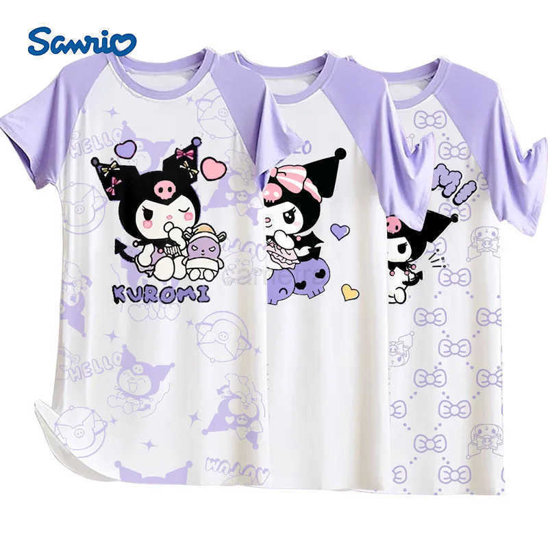 Sanrio Kawaii My Melody Kuromi Cinnamoroll Childrens Thin Nightgown Summer Anime Sanrio Girls Heart Parent-Child Sling Nightgown XJ250618XJ250618