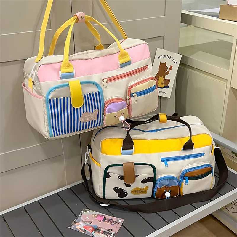 Dopamine Casual Travel Bag for Women Lightweight Gym Yoga Swim Fitness Duffel Short Trip Business Trip Carry Large Handbags W250618